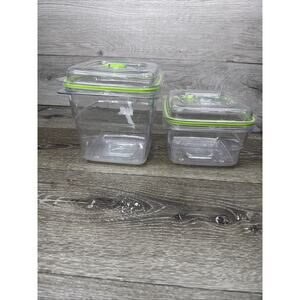 FoodSaver 8 Cup & 5 Cup Set Fresh Vacuum Packed Containers Clear